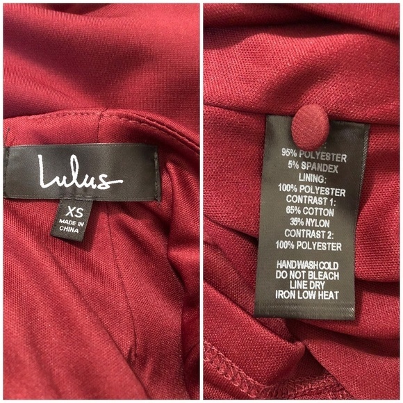 LULUS Late Night Snack Wine Red Lace Backless Bodycon Dress Size XS - Picture 9 of 9